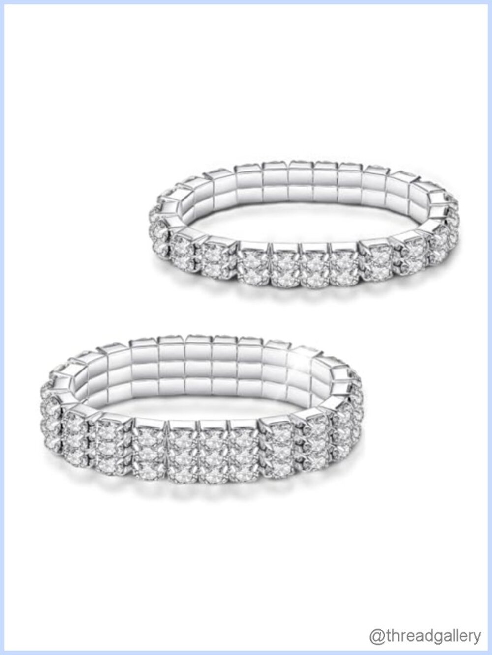 Rhinestone Stretch Bracelets, Sparkling Crystal Tennis Bangle, Wedding